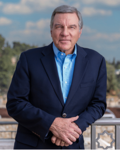 Chris Mitchell at the Mount of Olives overlook, Jerusalem
