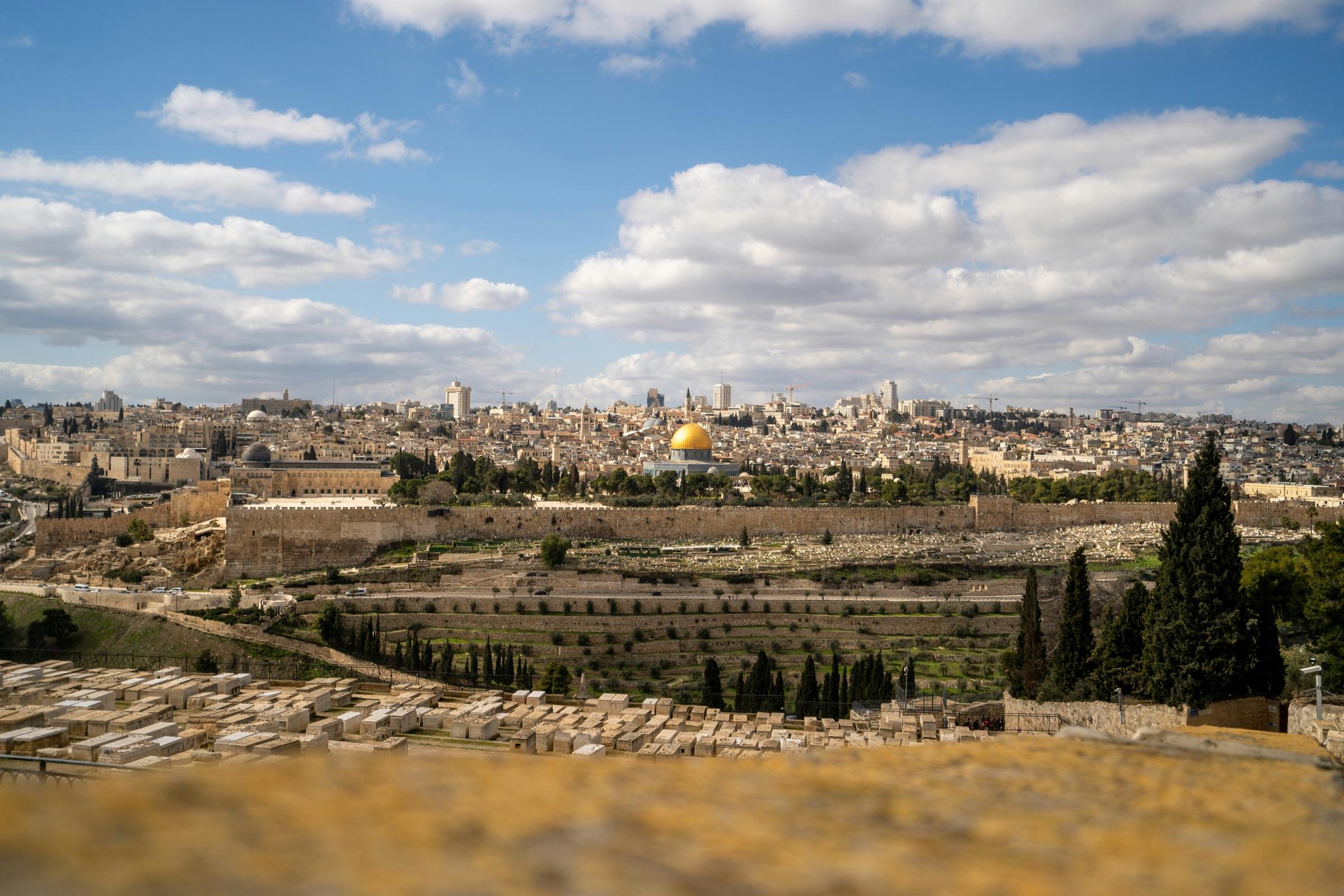 Jerusalem's Old City and the Dome of the Rock seen from the Mount of Olives